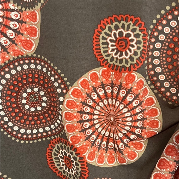 Robbie Bee and Brown/Gray and Orange Floral Side Tie Dress Small - Picture 4 of 6